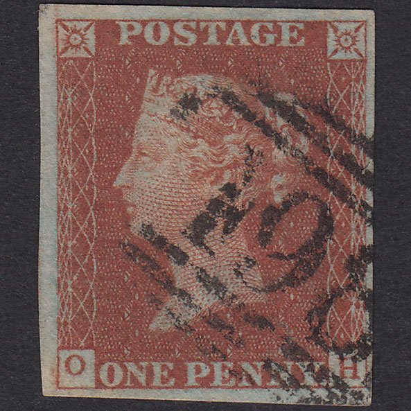 GB QV 1841 1d Red-Brown Plate 46 SG8-B1(1) OH FU 4 Margins Manchester 498