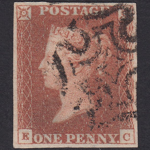 GB QV 1841 1d Red-Brown Plate 22 SG8-B1(1) EC FU Missing Imprimatur 4M MX