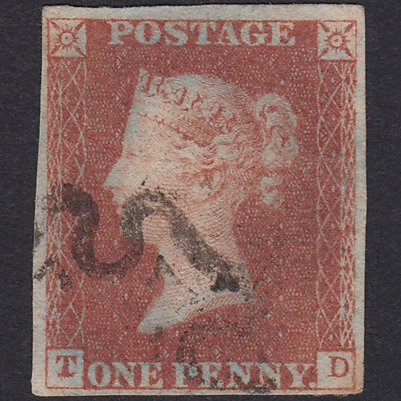 GB QV 1841 1d Red-Brown Plate 22 SG8-B1(1) TD GU Missing Imprimatur 4M MX