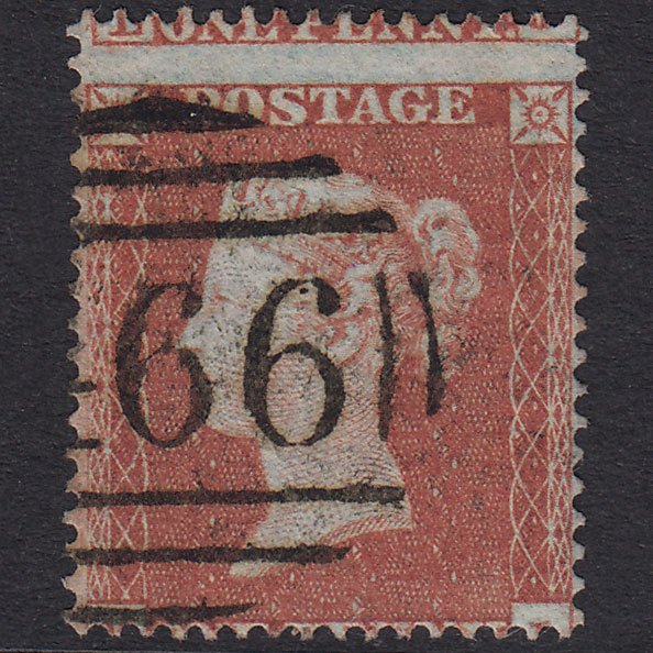 GB QV 1854 1d Plate 200 SG17-C1(1) MJ VFU Liverpool 466 Spoon Misperf