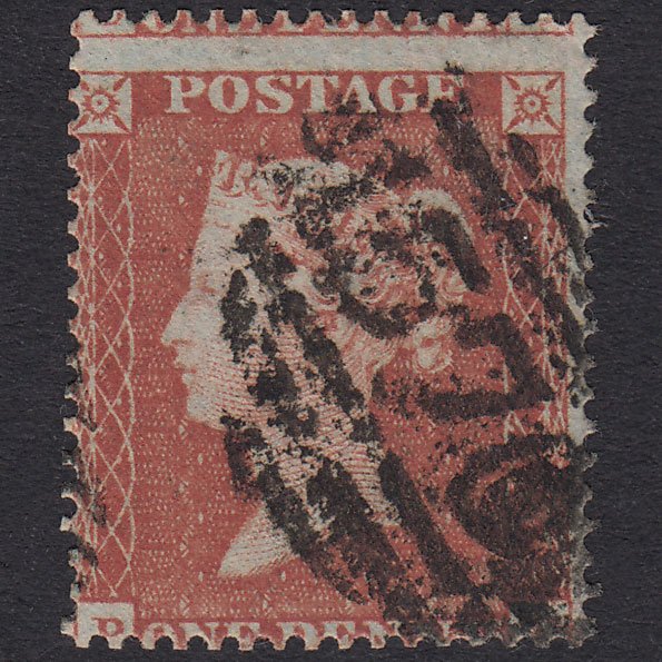 GB QV 1854 1d Red-Brown SG17-C1(1) P? FU Northampton 570 Misperf