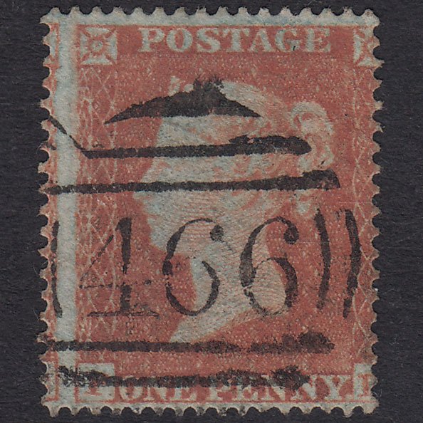 GB QV 1854 1d Red-Brown Plate 166 SG17-C1(1) PD FU Liverpool 466 Spoon