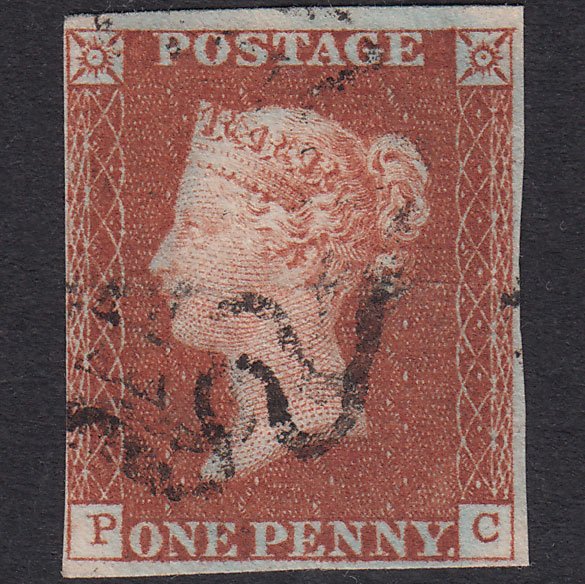 GB QV 1841 1d Red-Brown Plate 28 SG8-B1(1) Constant Variety PC GU 4M MX