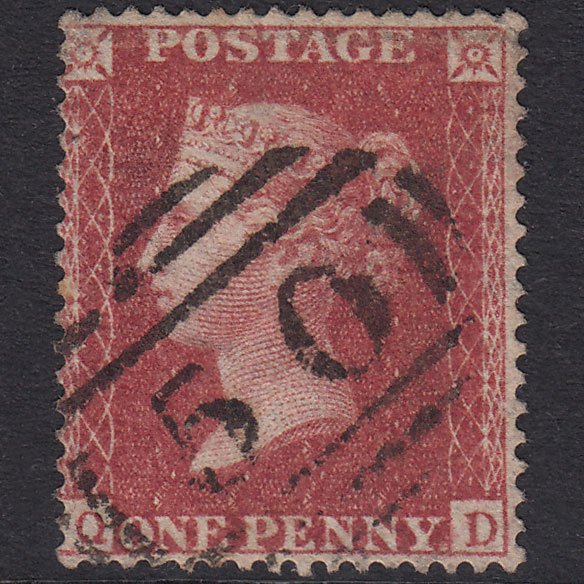 GB QV 1857 1d Rose-Red Plate 48 SG36-C11 QD GU Barnstaple 50