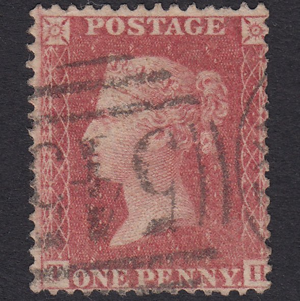 GB QV 1863 1d Rose-Red Plate 50 SG42-C12(1) TH FU Newcastle 545