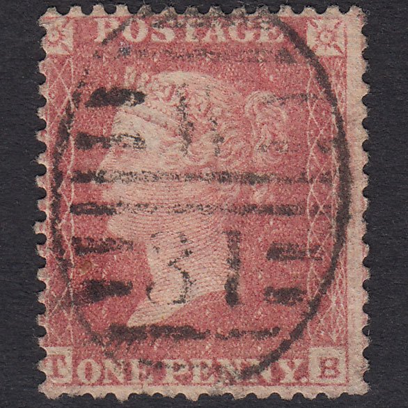 GB QV 1861 1d Pale Rose-Red Plate R15 SGC13(2) TB GU London D&S W31