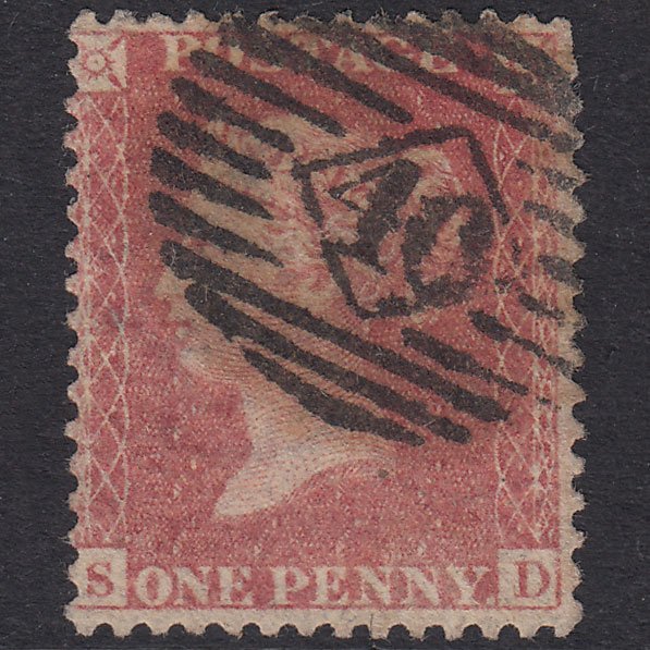 GB QV 1857 1d Pale Rose Plate 27 SG39-C10(3) SD GU London IS 40 40.C