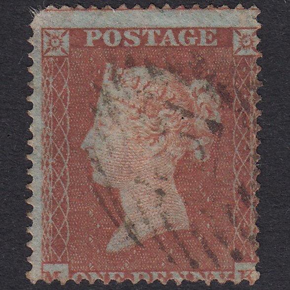 GB QV 1854 1d Red-Brown Plate 164 SG17-C1(1) MK GU London IS Cancel