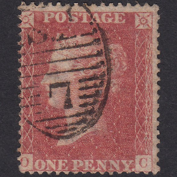 GB QV 1857 1d Rose-Red Plate 52 SG36-C11 OC FU London D&S se7