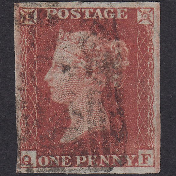GB QV 1841 1d Red-Brown Plate 164 SG8-B2(1) QF GU 4 Margins Scotland