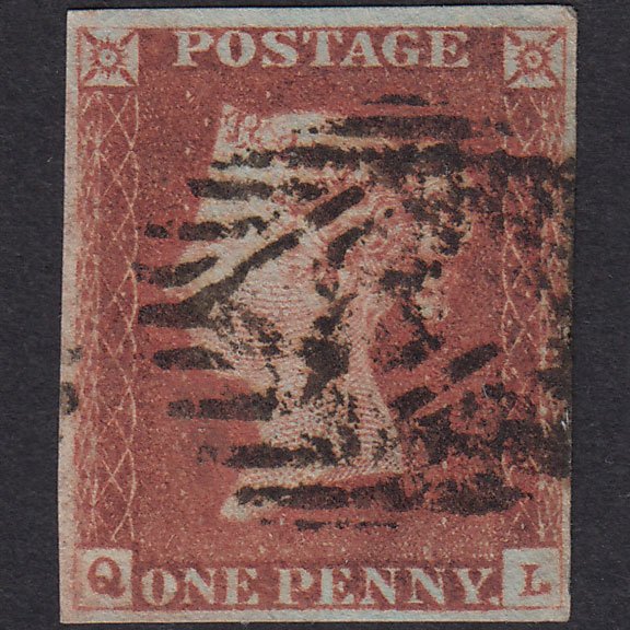 GB QV 1841 1d Red-Brown Plate 81 SG8-B1(1) QL FU 4M London IS Malformed L