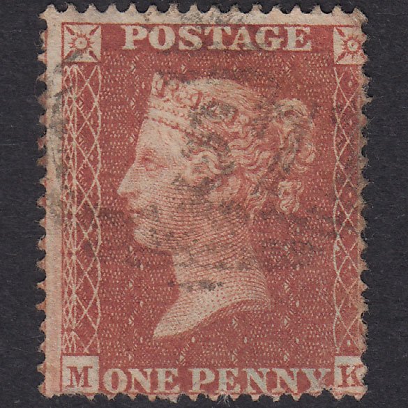 GB QV 1855 1d Red-Brown Plate 4 SG21-C4(1) MK GU