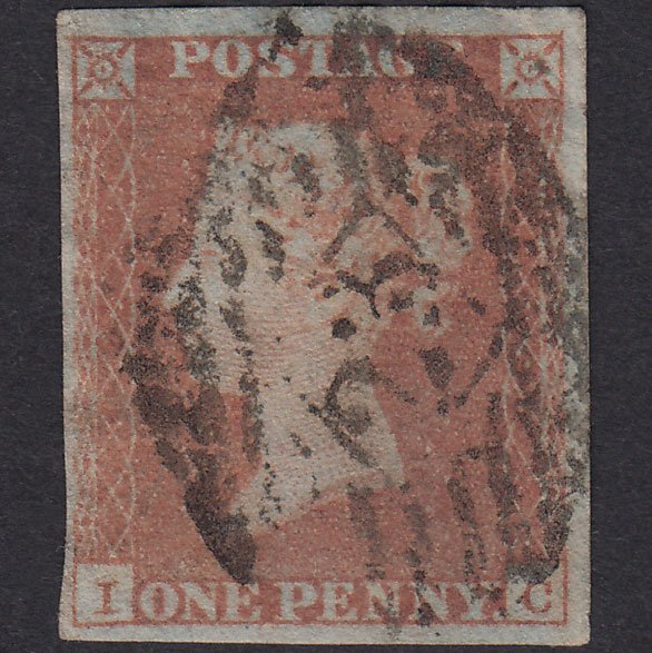 GB QV 1841 1d Red-Brown Plate 97 SG8-B1(1) IC GU 4 Margins London IS 23