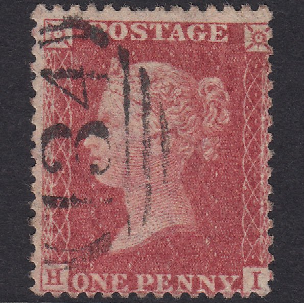 GB QV 1857 1d Rose-Red Plate 66 SG40-C10(1) HI FU Bristol 134