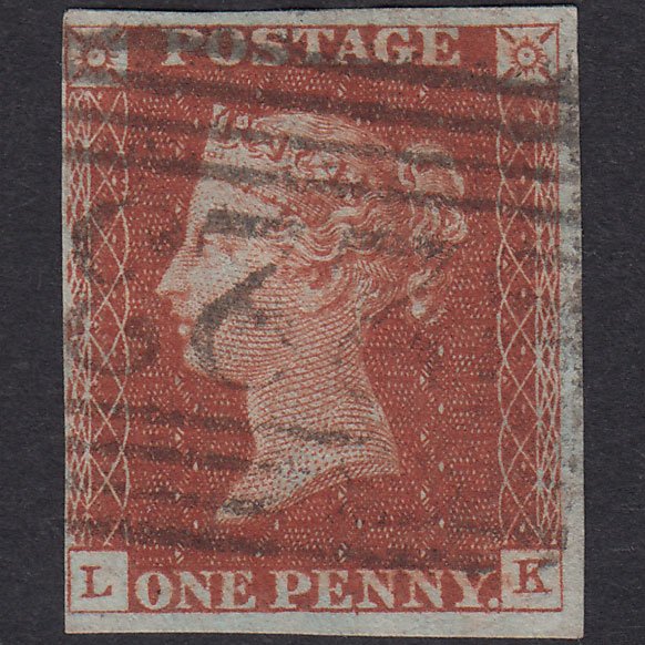GB QV 1841 1d Red-Brown Plate 47 SG8-B1(1) LK VFU 4 Margins Lerwick 223