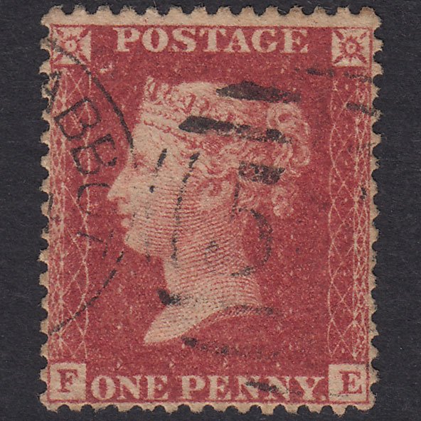 GB QV 1857 1d Rose-Red Plate 41 SG40-C10(1) FE FU Newton Abbot 567