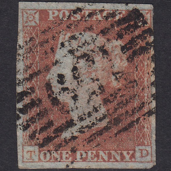 GB QV 1841 1d Plate 112 SG8-B1(1) TD GU Missing Imprimatur 4M Glasgow 159