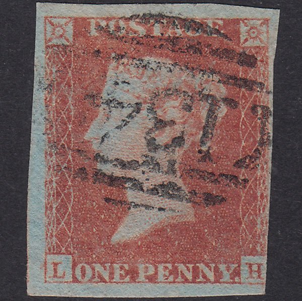 GB QV 1841 1d Red-Brown Plate 147 SG8-B2(1) LH GU 3 Margins Bristol 134