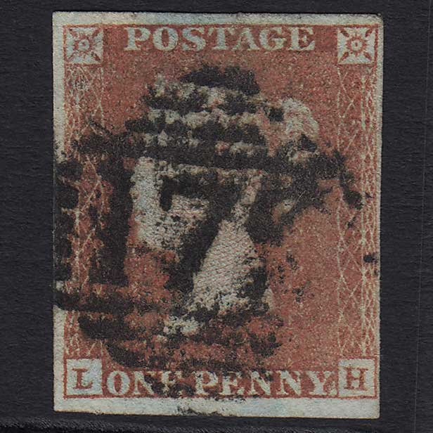 GB QV 1841 1d Red-brown (Plate 89) (SG8) 'LH' GU Donaghadee? (175?) 4M
