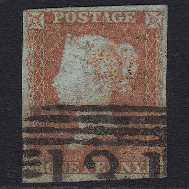 GB QV 1841 1d Red-brown (SG8) GU Edinburgh (131) 4 Margins