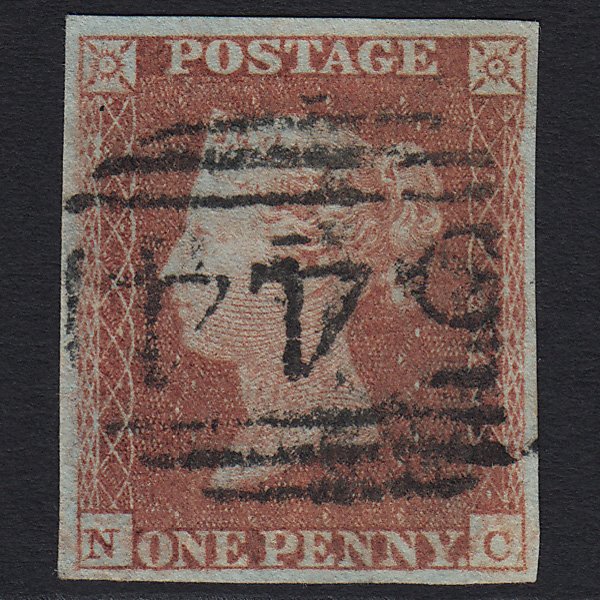 GB QV 1841 1d Red-brown (Plate 88) SG8-B1(1) NC FU Newbury 544 4 Margins