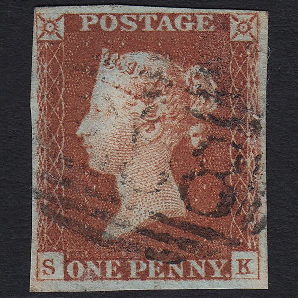 GB QV 1841 1d Red-brown (Plate 62) SG8-B1(1) SK VFU 4M Imperf