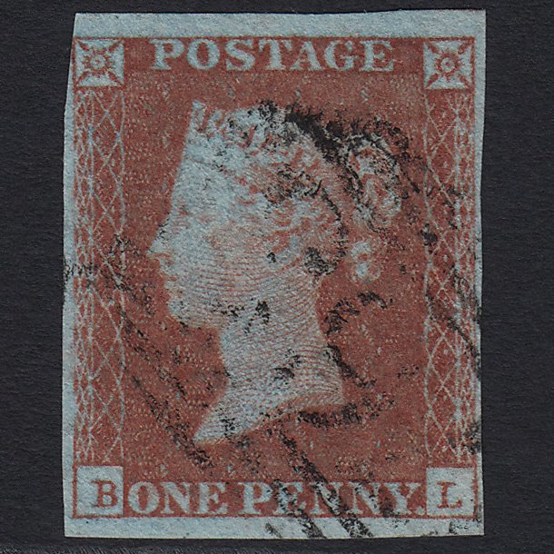GB QV 1841 1d Red-brown (Plate 102) BL FU nr 4 Margins Missing Imprimatur