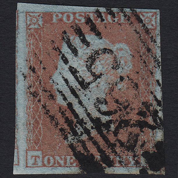 GB QV 1841 1d Very Blued SG8a-B1(2) GU Newburgh 265 4M Imperf