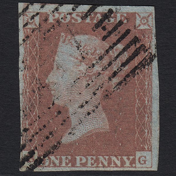 GB QV 1841 1d Red-brown (Plate 74) SG8-B1(1) BG VFU in Scotland 4M Imperf