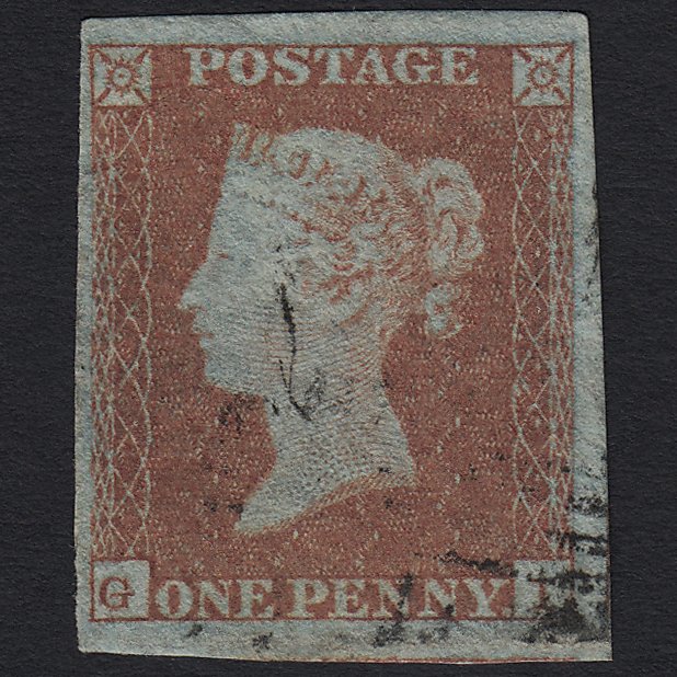 GB QV 1841 1d Pl 96 SG8-B1(1) GI GU Light Cancel 4M Missing Imprimatur