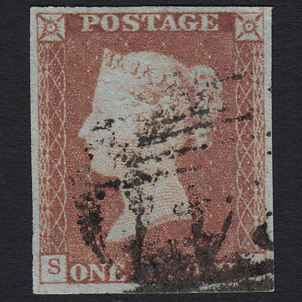 GB QV 1841 1d Red-brown (Plate 76) SG8-B1(1) SL FU 4M Imperf