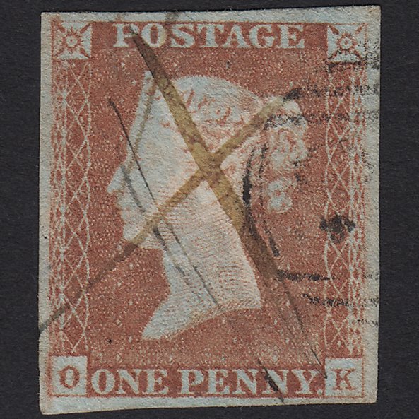GB QV 1841 1d Red-brown (Plate 61) SG8-B1(1) OK FU 4M Imperf Pen Cancel