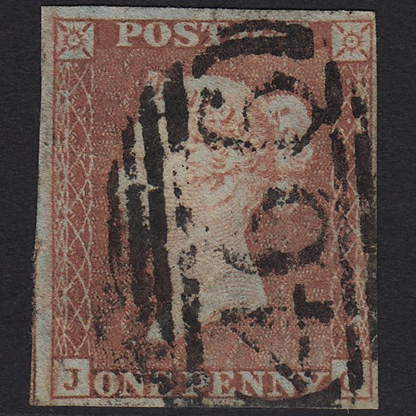 GB QV 1841 1d Red-brown (Plate 90) SG8-B1(1) JC GU Liverpool 466 4 Margins