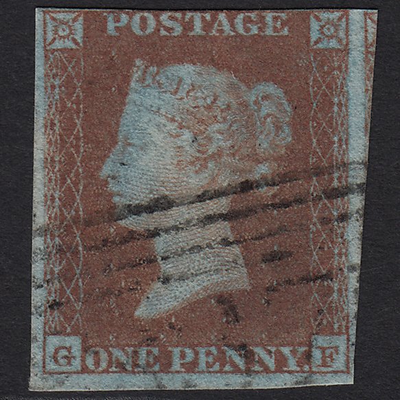 GB QV 1841 1d Very Blued (Plate 112) SG8a-B1(2) GF FU in Scotland nr 4 Margins