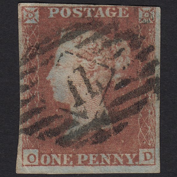 GB QV 1841 1d Red-brown (Plate 94) SG8-B1(1) OD GU London IS Cancel nr 4M