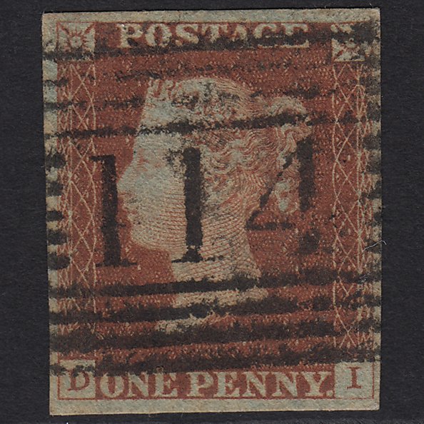 GB QV 1841 1d Red-brown (Plate 43) SG8-B1(1) DI FU Dundee 114 4 Margins