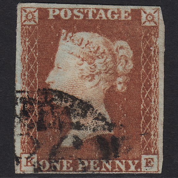 GB QV 1841 1d Red-brown (Plate 47) SG8-B1(1) KE GU 4 Margins