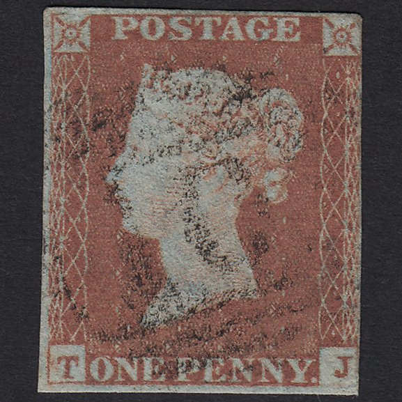 GB QV 1841 1d Red-brown (Plate 85) SG8-B1(1) TJ GU Light Cancel nr 4 Margins