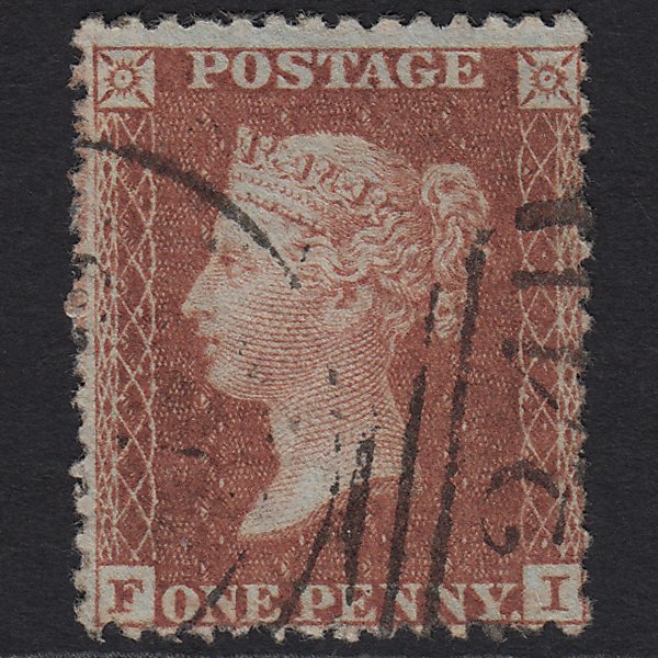 GB QV 1855 1d Red-brown (Plate 14) C6(1) FI VFU