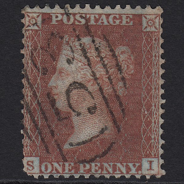 GB QV 1855 1d Red-brown (Plate 19) C6(1) SI GU Bath 53