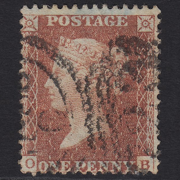 GB QV 1855 1d Red-brown (Plate 17) C6(1) OB GU