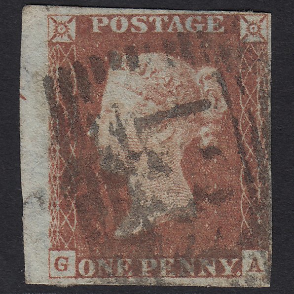 GB QV 1841 1d (Plate 75) SG8-B1(1) GA GU Edinburgh 131 4 Margins Marginal