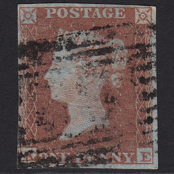 GB QV 1841 1d Red-brown (Plate 161) SG8-B2(1) KE GU in Scotland 4 Margins