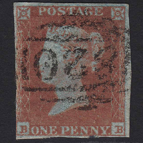 GB QV 1841 1d Red-brown (Plate 131) SG8-B2(1) BB GU nr 4 Margins