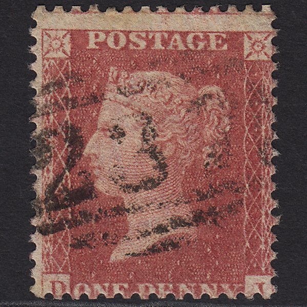 GB QV 1857 1d Rose-red SG40-C10(1) 0 GU Dartmouth 237