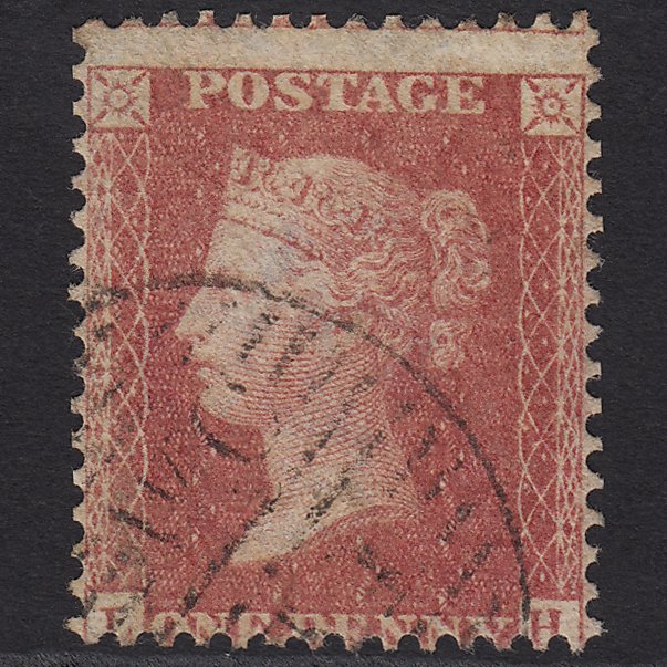 GB QV 1857 1d Rose-red (Plate 43) SG40-C10(1) LH GU London D&S Cancel