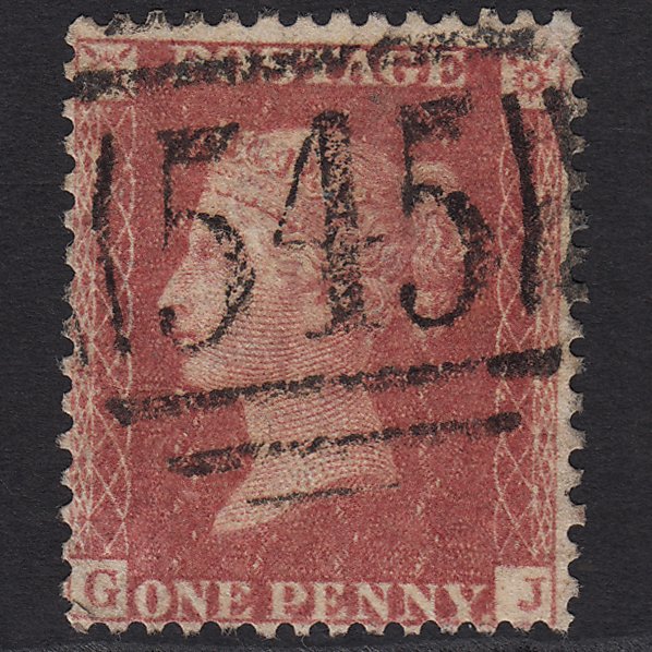 GB QV 1857 1d Rose-red (Plate 55) SG40-C10(1) GJ GU Newcastle 545