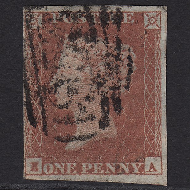 GB QV 1841 1d Red-brown (Plate 123) SG8-B2(1) EA GU 4 Margins