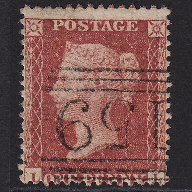 GB QV 1857 1d Rose-red (Plate 36) SG40-C10(1) LL FU Glasgow 159 Misperf