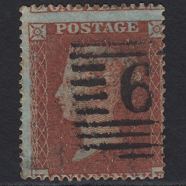 GB QV 1854 1d Red-brown SG17-C1(1) GU Scotland Large Misperf